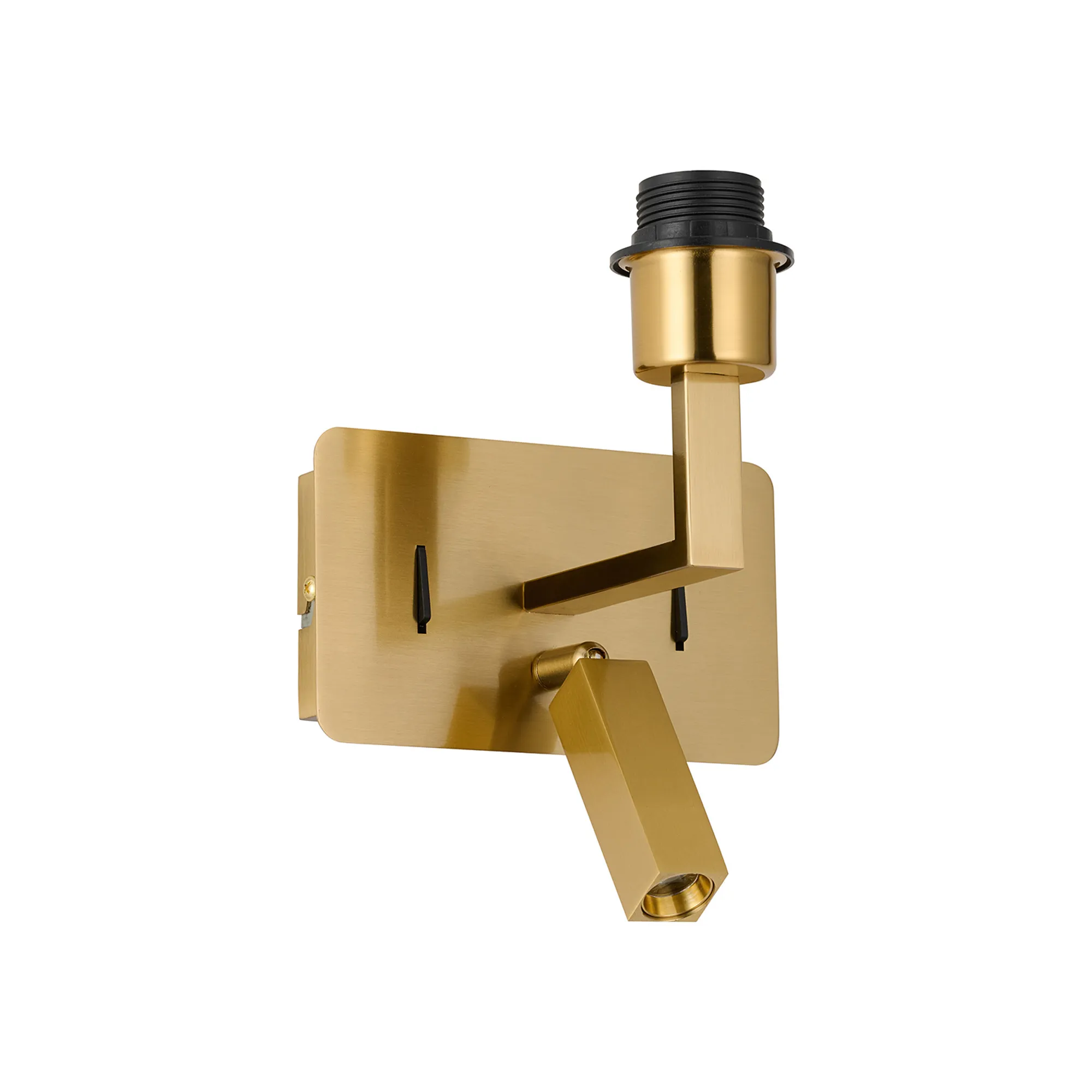 D0947BG  Clara Wall + Reading Light with USB-C Socket, 1 x E27 + 3W LED, 3000K, Individually Switched, Brass Gold